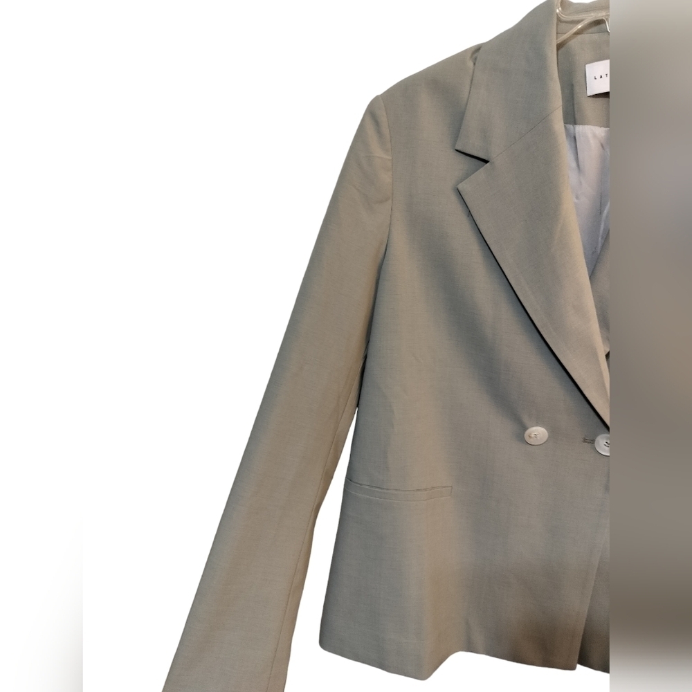 2001) Lattelier Pale Green Boxy Two Button Blazer Size XL. Like New - Picture 5 of 16